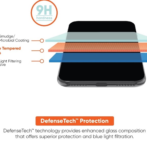 Onn Iphone 16 Plus Glass Screen Protector With Advanced DefenseTech Protection - Picture 7 of 9